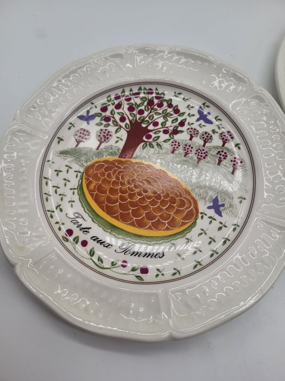 Gien Porcelain "Les Tartes" Plates x 5 French Fruit Tree Dessert Small - Picture 3 of 10